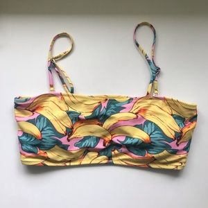 Banana Print Bandeau Bikini Top